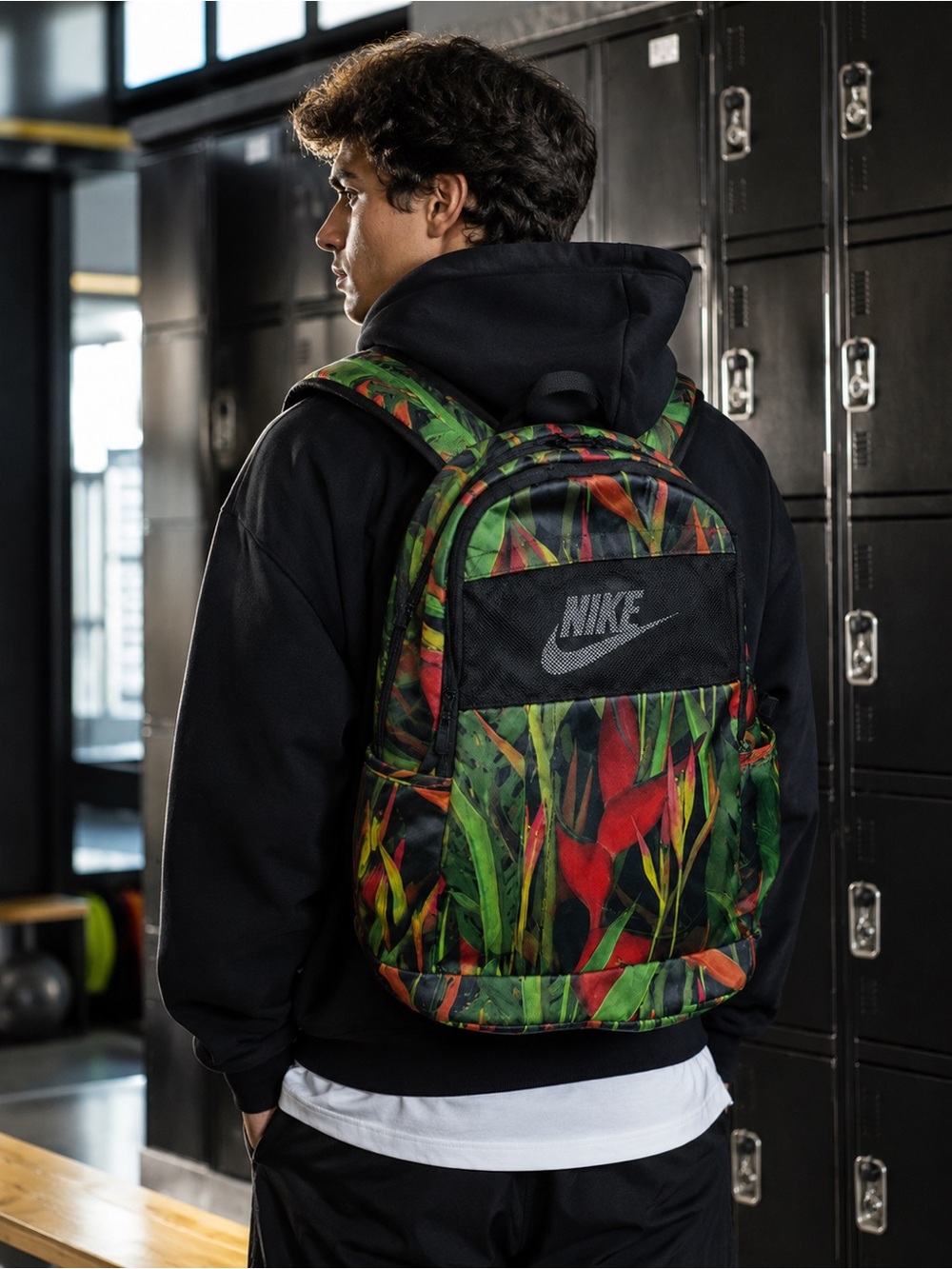 Nike Kids Tropical Floral Backpack School Unisex Adjustable Straps